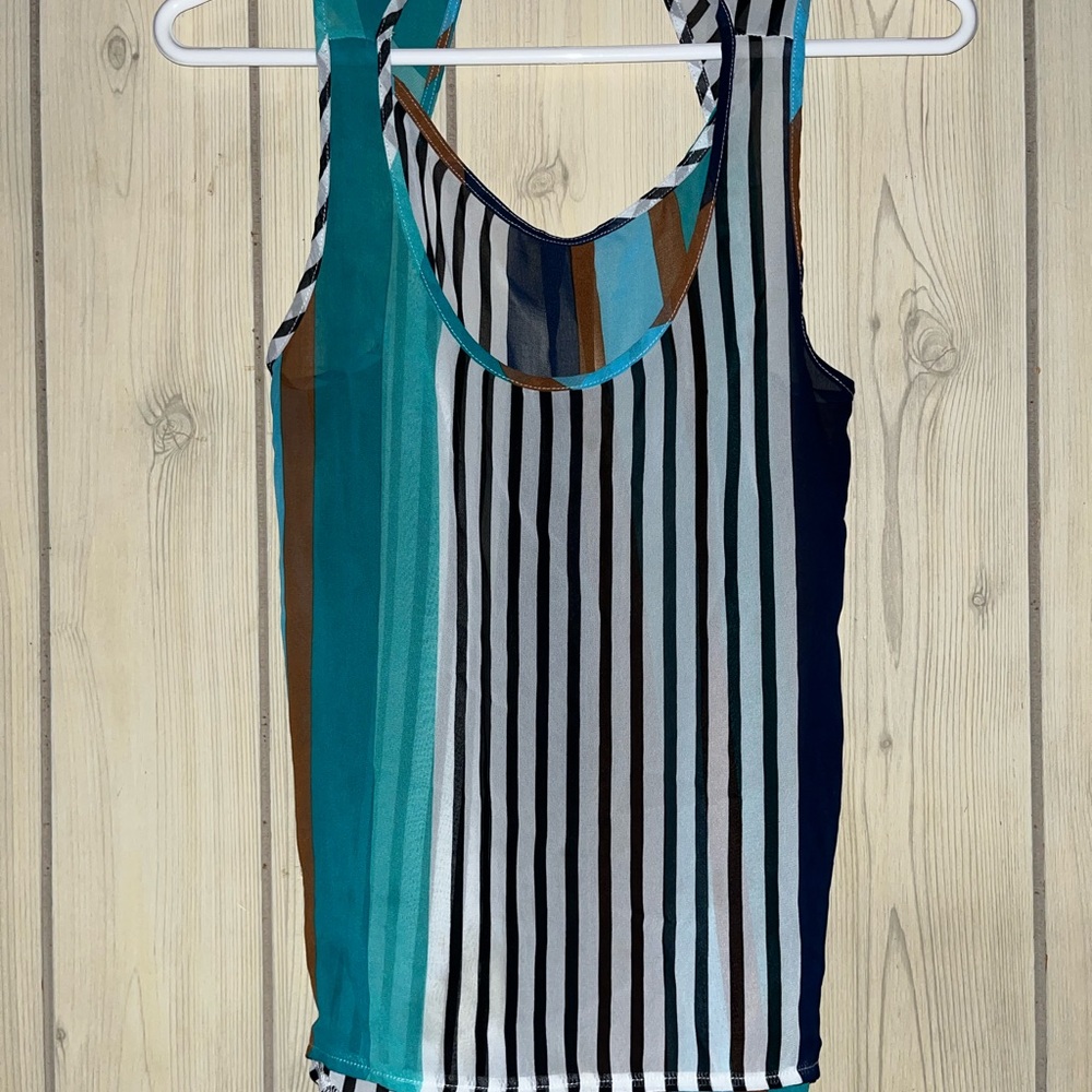 Striped Multicolor Sleeveless Top